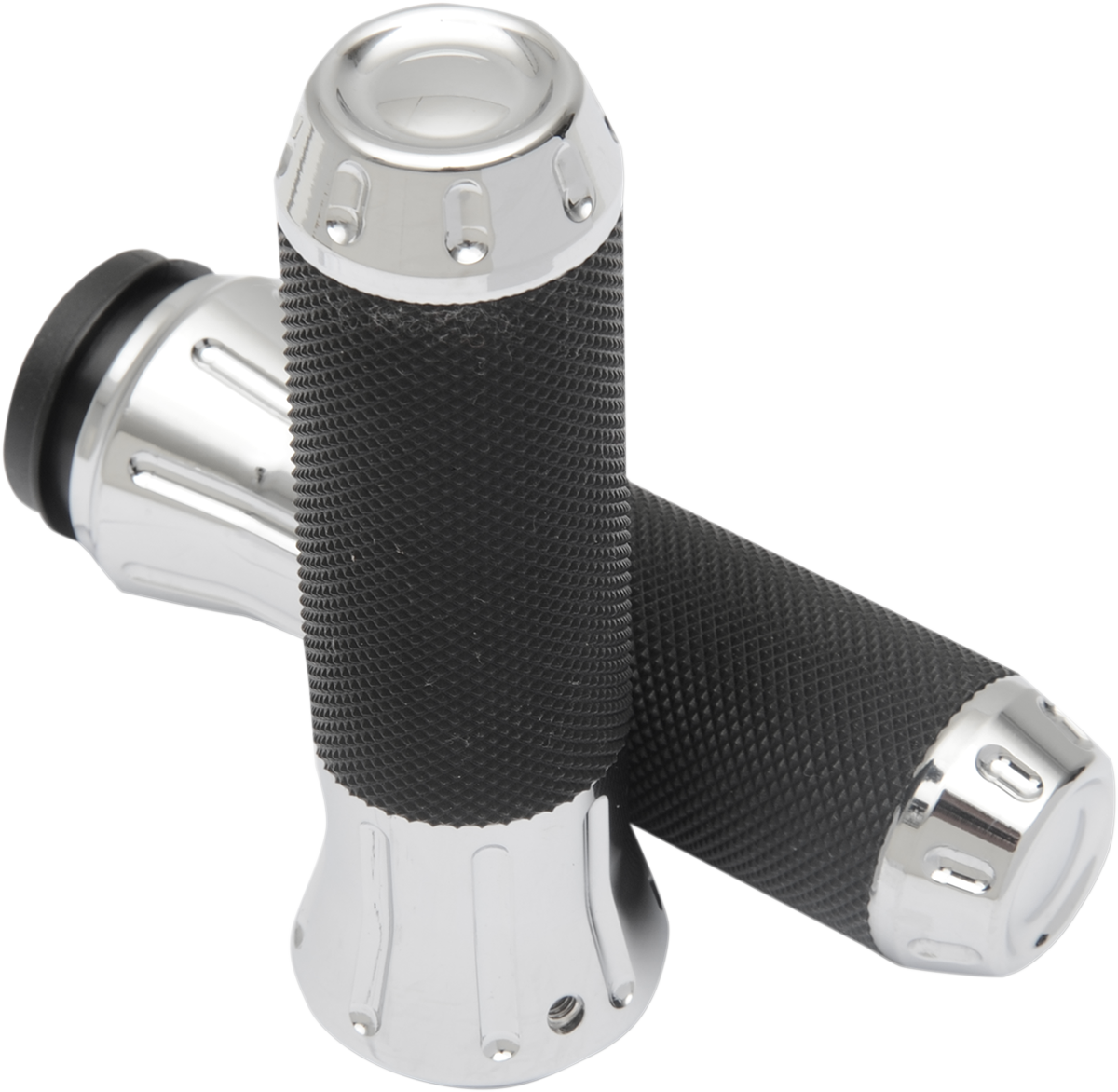 DRAG SPECIALTIES Custom Grips - TBW - Chrome 354121