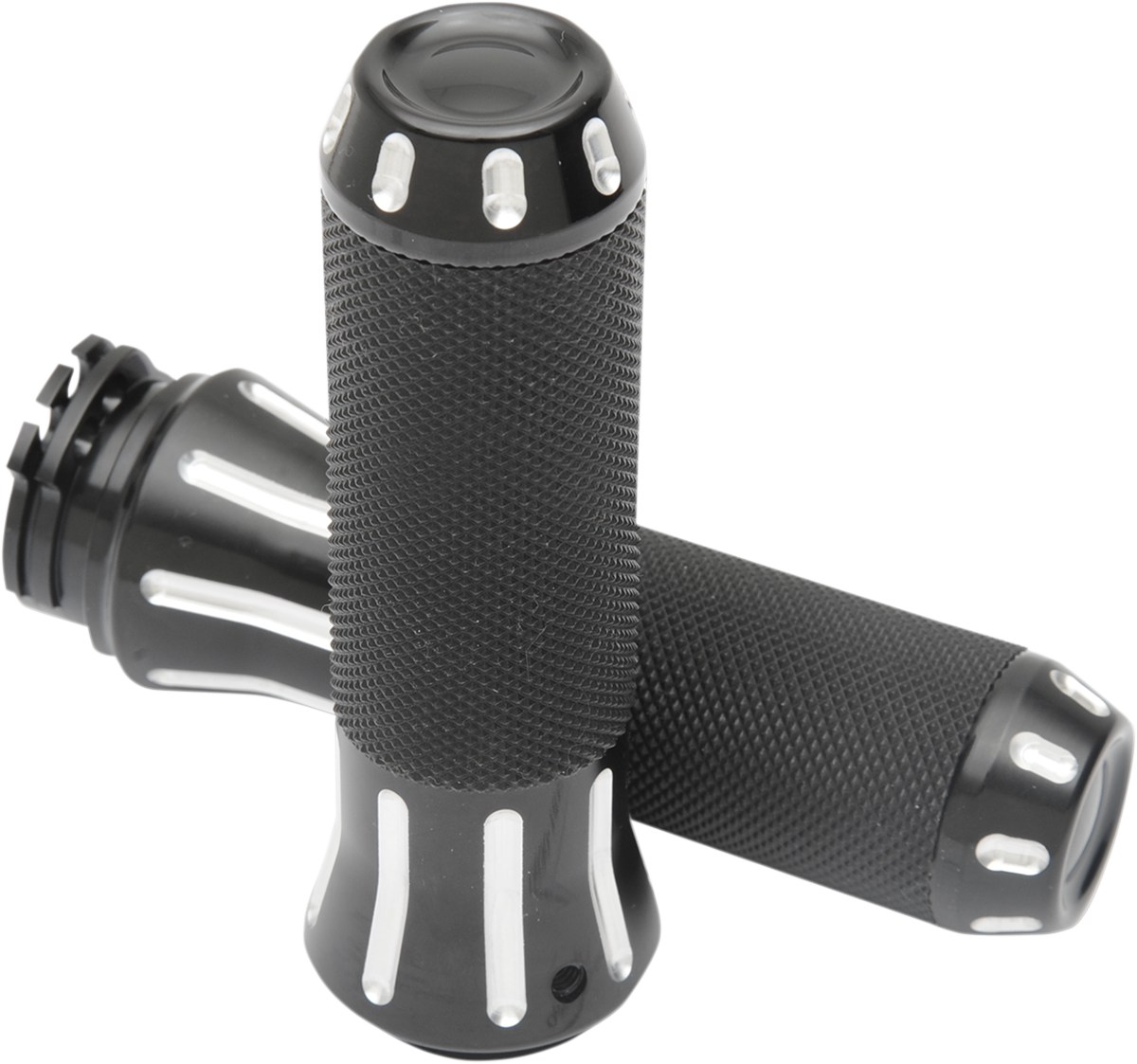 DRAG SPECIALTIES Custom Grips - Black Cut 354126