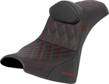 SADDLEMEN Pro Series SDC Performance Seat - w/ Backrest - Red Stitch - Gripper - FXBB/FXST '18-'25 SC81830DB4