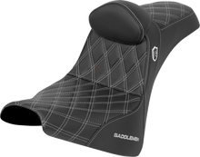 SADDLEMEN Pro Series SDC Performance Seat - w/ Backrest - Silver Stitch - Gripper - FXBB/FXST '18-'25 SC81830DB5