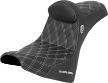 SADDLEMEN Pro Series SDC Performance Seat - w/ Backrest - White Stitch - Gripper - FXBB/FXST '18-'25 SC81830DB6