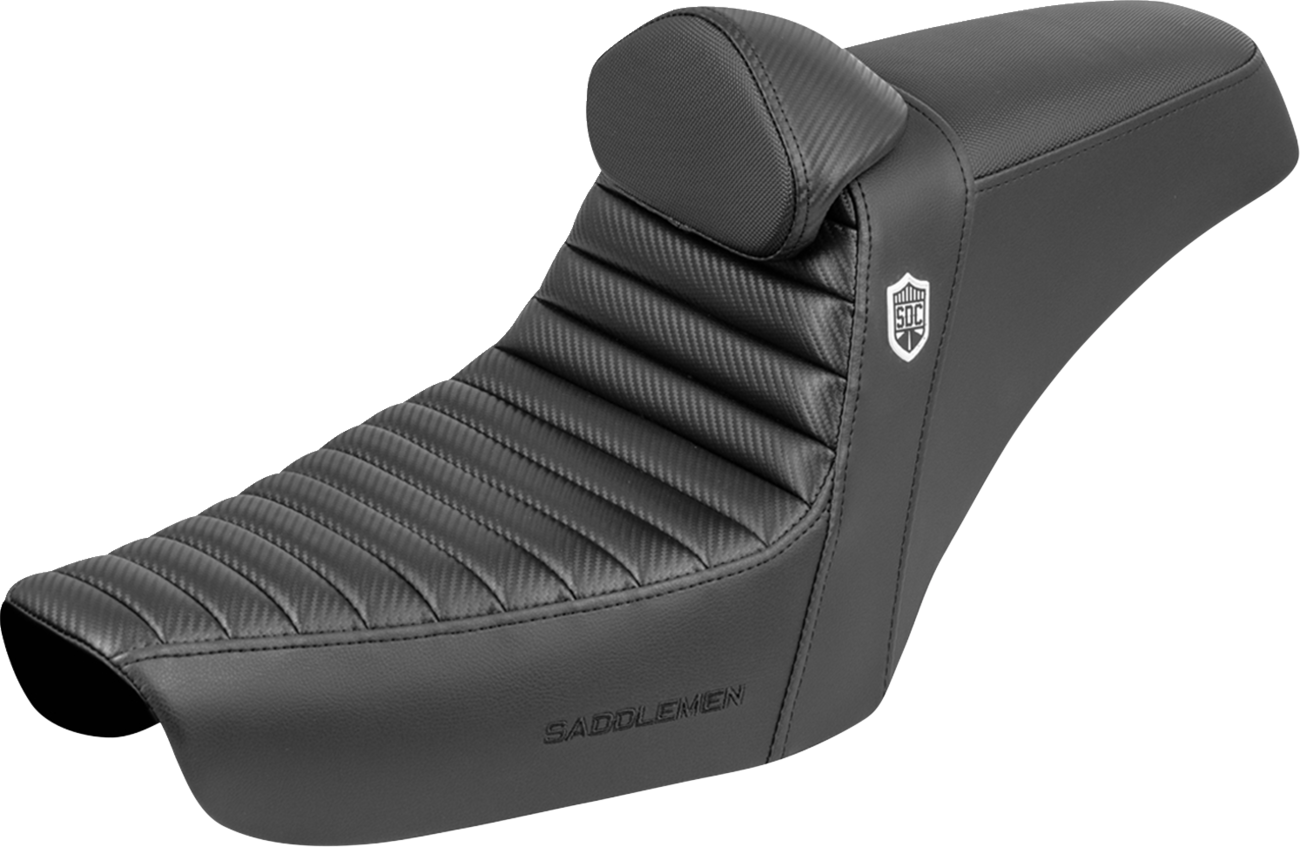 SADDLEMEN Step-Up Seat - Gripper - Black - with Backrest - FXD '96-'03 SC89604TB