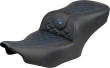 SADDLEMEN Roadsofa™ Seat - without Backrest - Blue Stitch - FLH/FLT '23-'25 823-07-21001