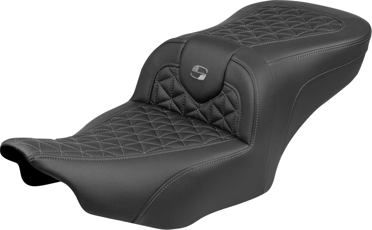 SADDLEMEN Roadsofa™ Seat - without Backrest - Gray Stitch - FLH/FLT '23-'25 823-07-21002