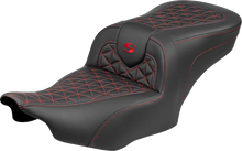 SADDLEMEN Roadsofa™ Seat - without Backrest - Red Stitch - FLH/FLT '23-'25 823-07-21004