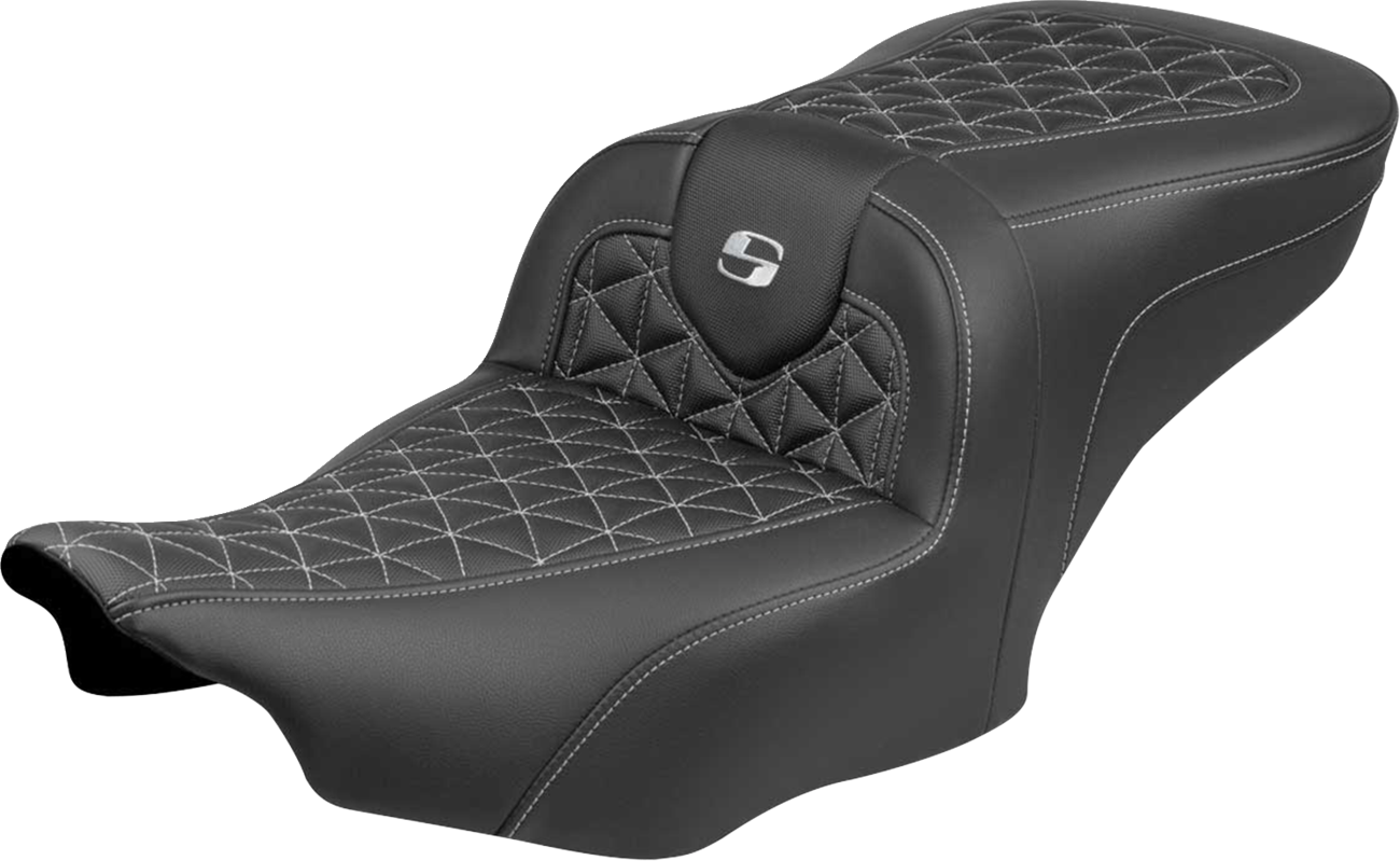 SADDLEMEN Roadsofa™ Seat - without Backrest - Silver Stitch - FLH/FLT '23-'25 823-07-21005