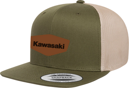 FACTORY EFFEX Kawasaki Heritage Snapback Hat - Moss Green/Khaki 29-86100