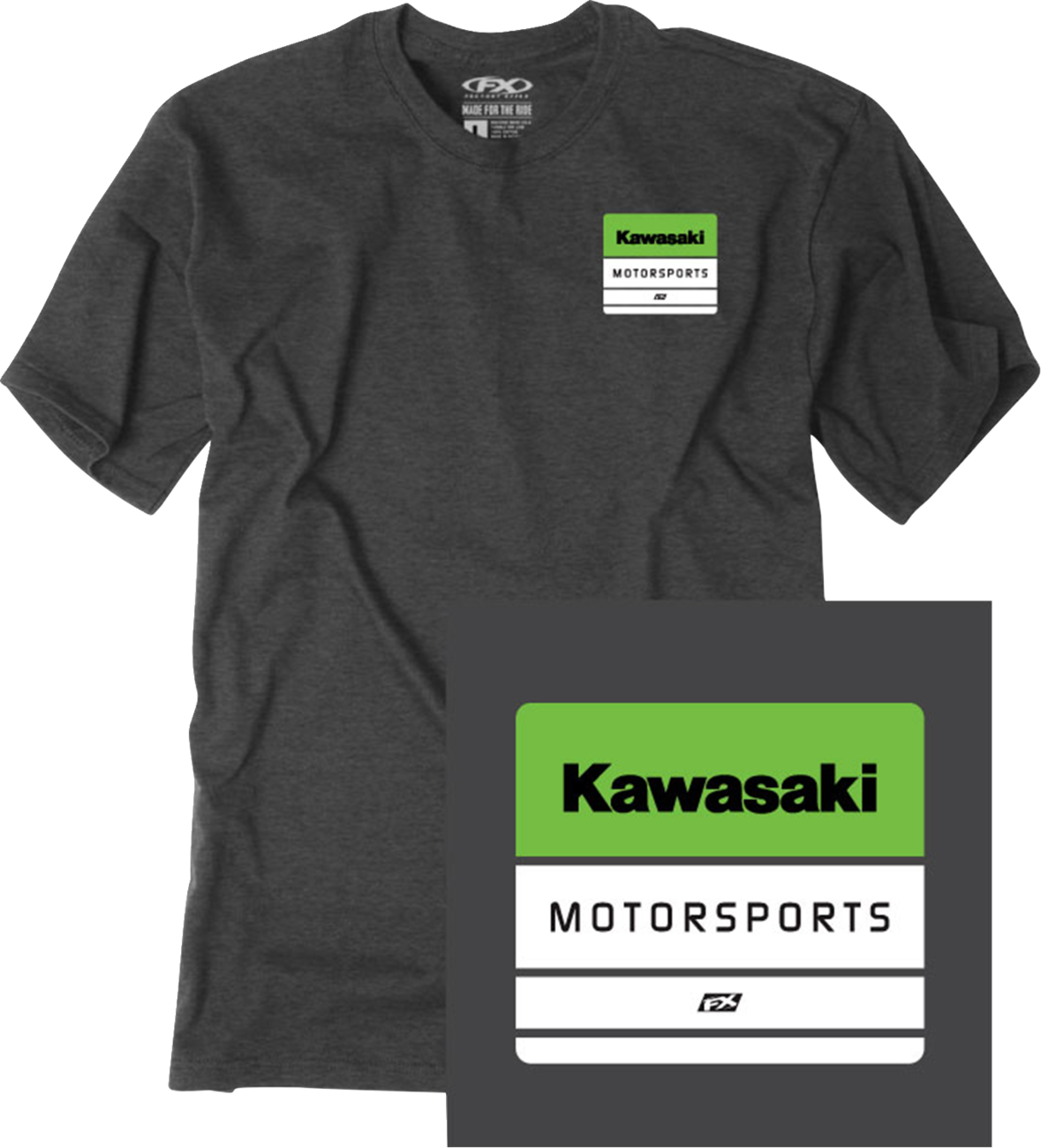 FACTORY EFFEX Kawasaki Phase T-Shirt - Heather Charcoal - XL 29-87106