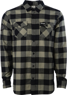 FACTORY EFFEX Kawasaki Explorer Flannel Shirt - Olive/Black - XL 29-85106