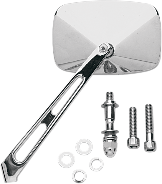 DRAG SPECIALTIES Mirror with Air Stem - Side View - Rectangle - Chrome - Left/Right - Each 60-6240-BC