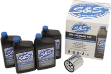 S&S CYCLE Oil Change Kit - Chrome Filter - '99-'17 Twin Cam - 4 US quarts 218942