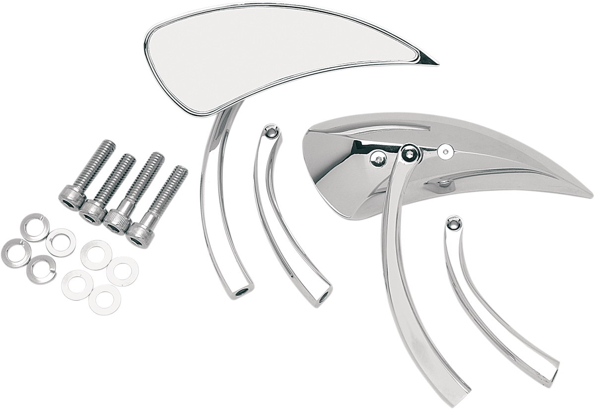 DRAG SPECIALTIES Mirrors - Side View - Teardrop - Chrome - Right/Left - Pair 76301