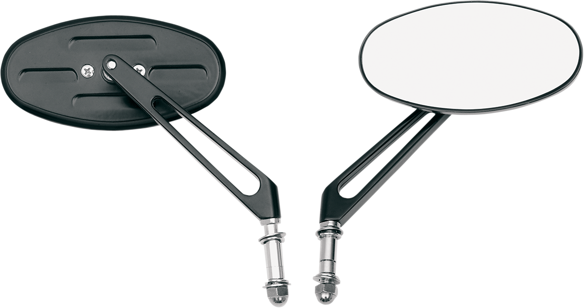 DRAG SPECIALTIES Mirror - Stealth I - Side View - Oval - Black 06400285AC3N