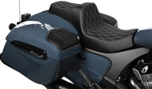DRAG SPECIALTIES SEATS Predator III 2-Up Seat - Vinyl - Double Diamond - Silver Stitch - Chieftain '25/Challenger '20-'25 4720C