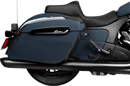 DRAG SPECIALTIES SEATS Predator III 2-Up Seat - Vinyl - Double Diamond - Silver Stitch - Chieftain '25/Challenger '20-'25 4720C