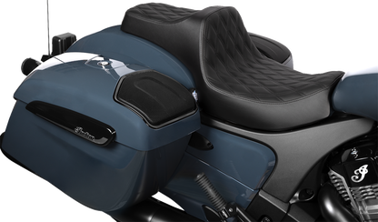 DRAG SPECIALTIES SEATS Predator III 2-Up Seat - Vinyl/Solar Leather - Double Diamond - Chieftain '25/Challenger '20-'25 4720F