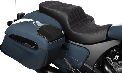 DRAG SPECIALTIES SEATS Freedom Seat - Vinyl - Double Diamond Black Stitch - Challenger '20-'25/Chieftain '25 4722B