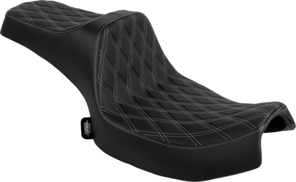 DRAG SPECIALTIES SEATS Freedom Seat - Vinyl/Solar Leather - Double Diamond Black Stitch - Challenger '20-'25/Chieftain '25 4755F