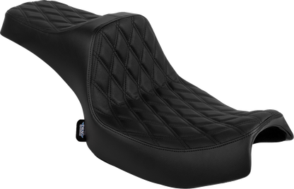 DRAG SPECIALTIES SEATS Predator III 2-Up Seat - Vinyl - Double Diamond - Black Stitch - Chieftain '25/Challenger '20-'25 4720B