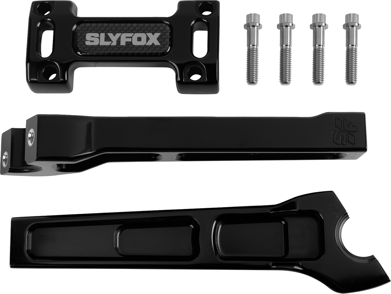 SLYFOX Handlebar Riser Kit - Straight - 1" Clamping - 8" Rise - Black SF-1001-08-B