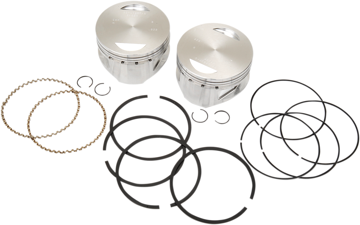 S&S CYCLE Piston Kit - For 100"/107" Super Sidewinder® - 4.000" - +0.020" 92-1402