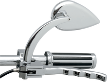 DRAG SPECIALTIES Mirror - Side View - Teardrop - Chrome - Curved/Long Stem - Each 0640-0387