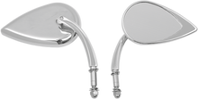DRAG SPECIALTIES Mirror - Side View - Teardrop - Chrome - Curved/Short Stem - Each 0640-0688
