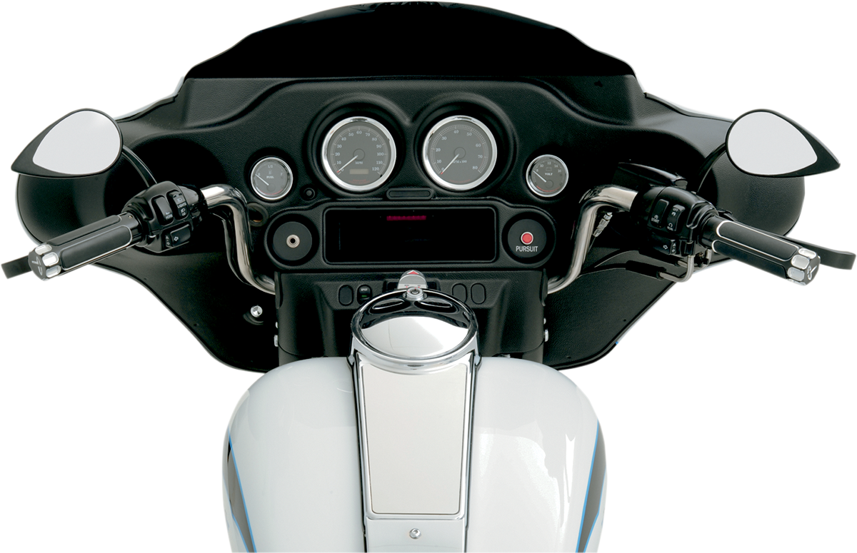 DRAG SPECIALTIES Mirror - Side View - Teardrop - Black - Curved/Short Stem - Each 0640-0690