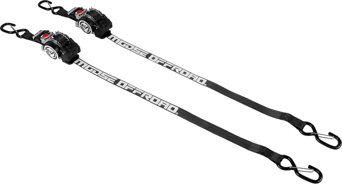 MOOSE OFFROAD Tie Down - Retractable Ratchet - 1" x 10' - Black 3920-0550