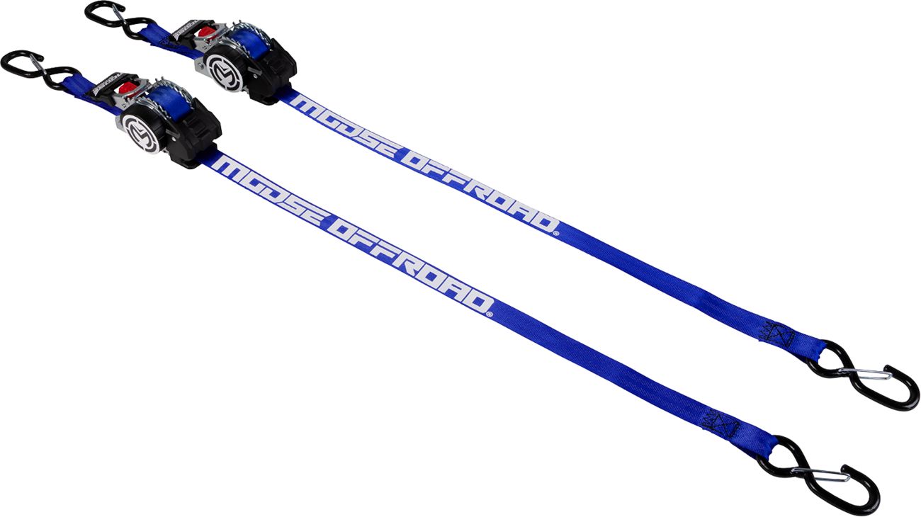 MOOSE OFFROAD Tie Down - Retractable Ratchet - 1" x 10' - Blue 3920-0552