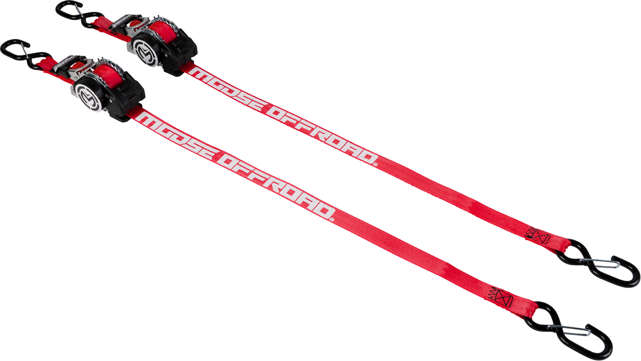 MOOSE OFFROAD Tie Down - Retractable Ratchet - 1" x 10' - Red 3920-0551