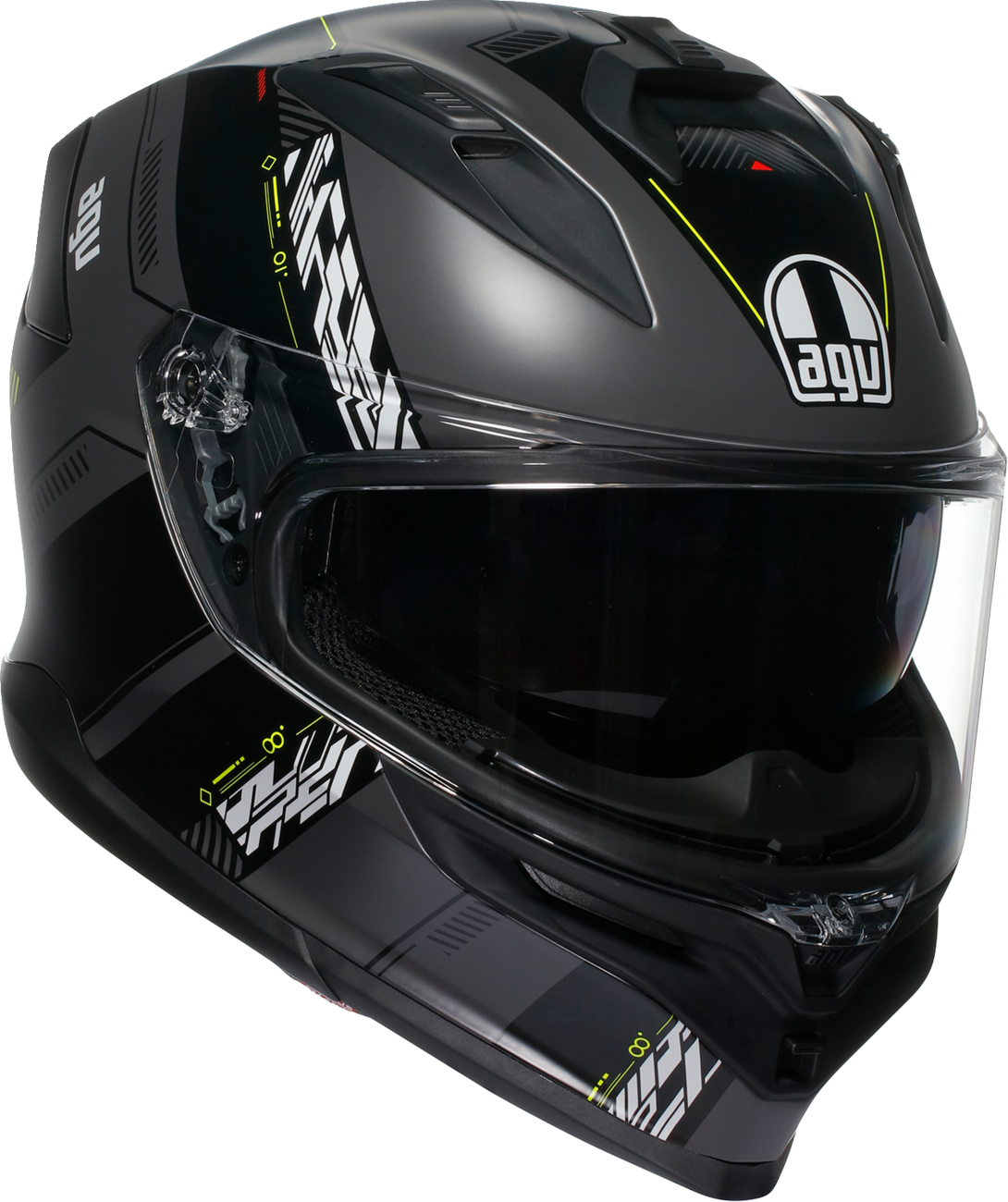AGV K7 Helmet - Kyber - Matte Gray/Yellow Fluo - Medium 2118399004-007-M