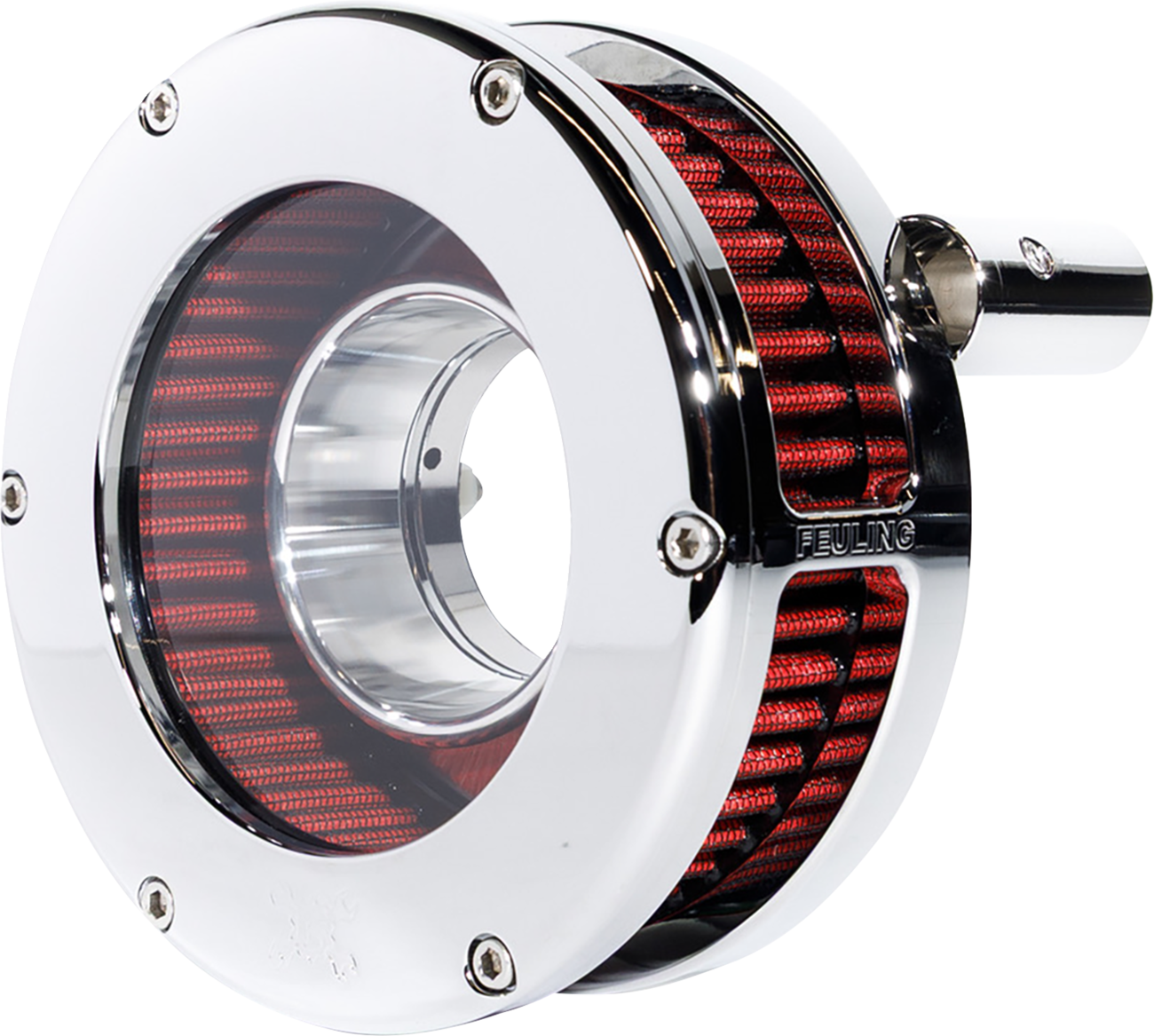 FEULING PARTS BA Slim Air Cleaner Kit - Chrome/Clear - Red Filter - '93-'99 EVO Big Twin 5468-S