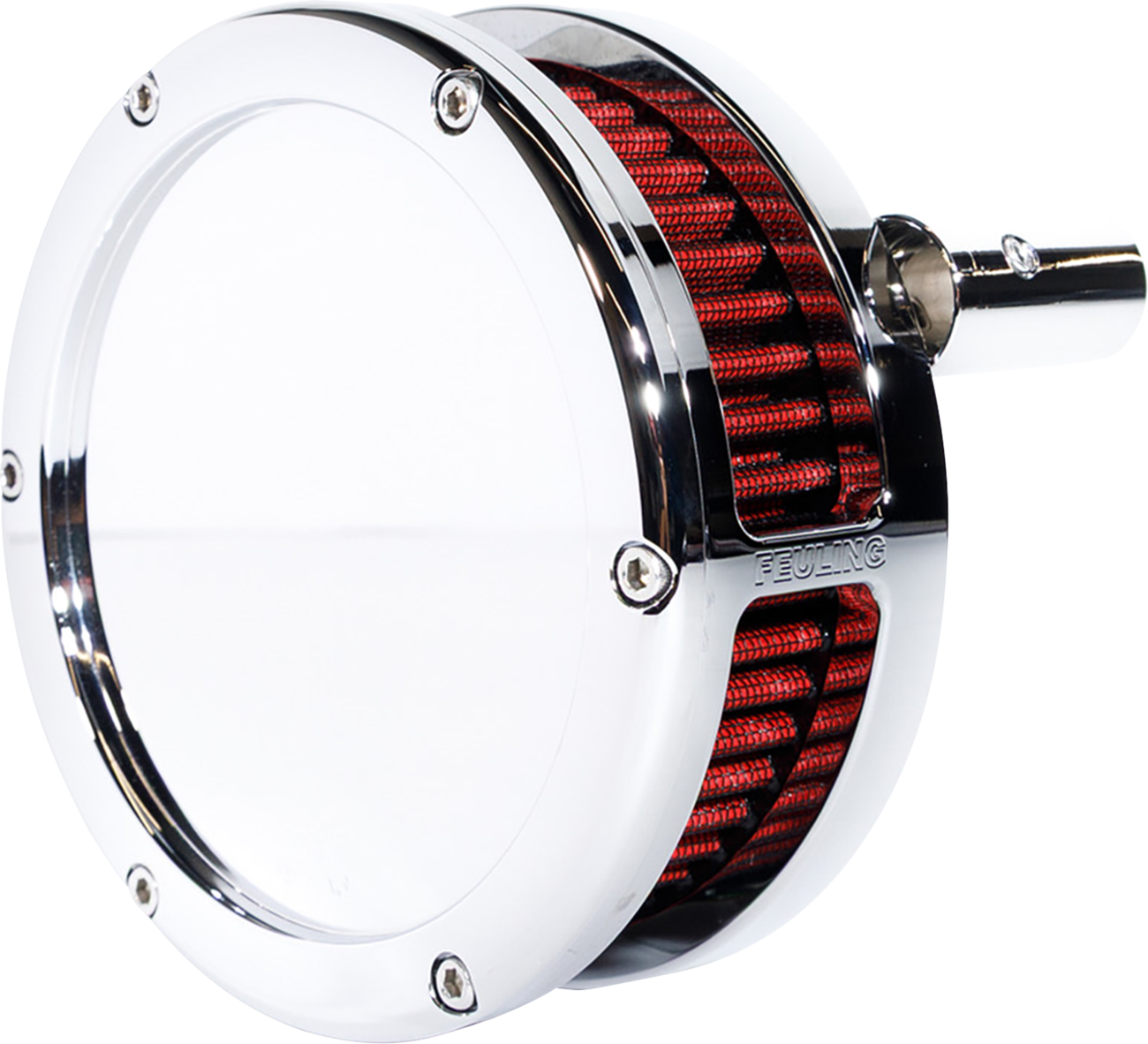 FEULING PARTS BA Slim Air Cleaner Kit - Chrome - Red Filter - Twin Cam 5447-S