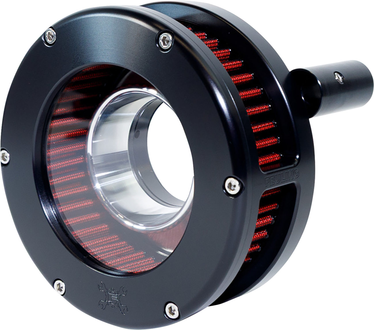 FEULING PARTS BA Slim Air Cleaner Kit - Black/Clear - Red Filter - '93-'99 EVO Big Twin 5464-S