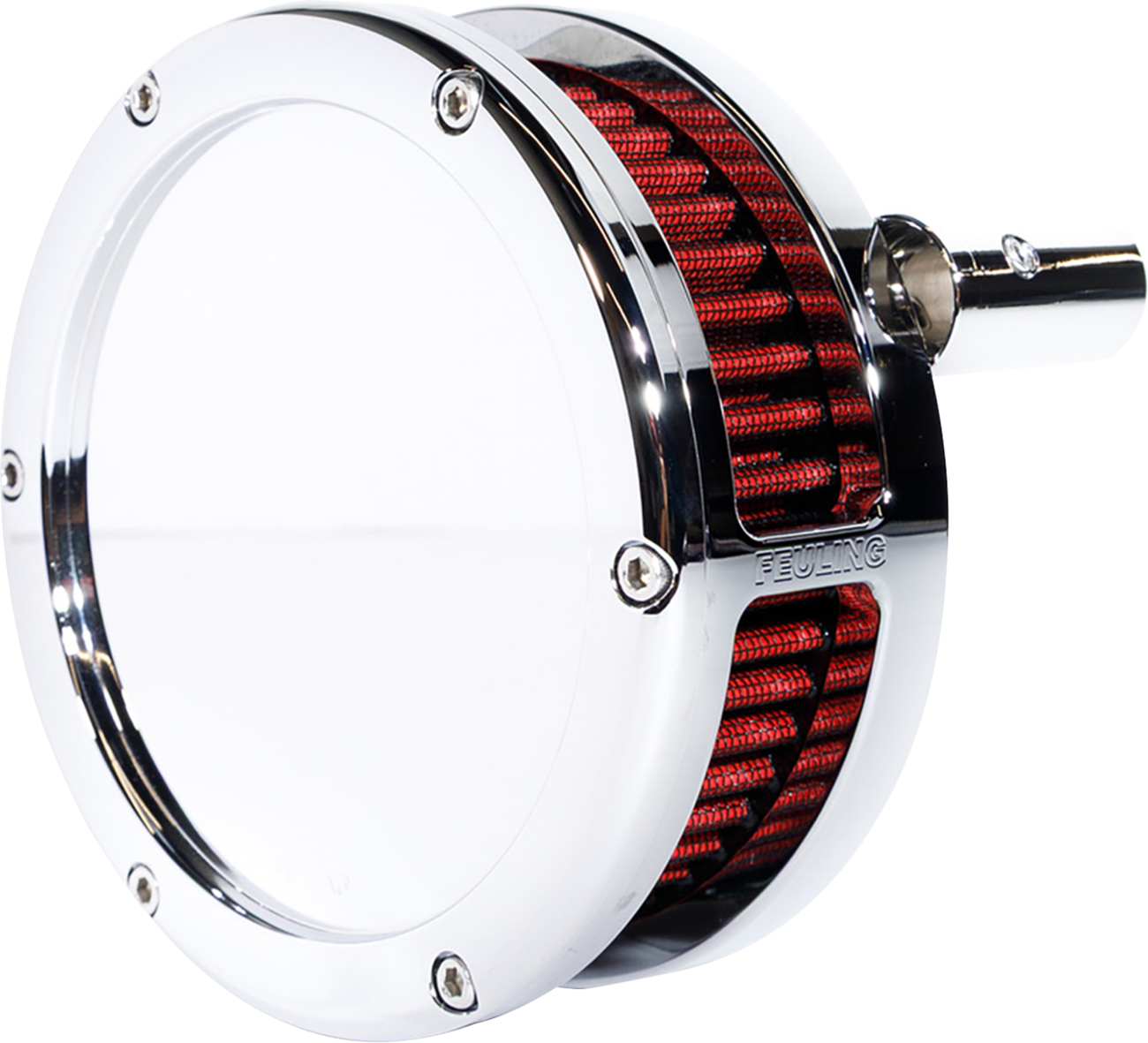 FEULING PARTS BA Slim Air Cleaner Kit - Chrome - Red Filter - '08-'17 Twin Cam 5457-S