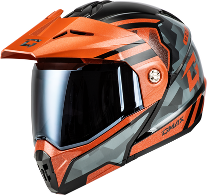 Md 74 Striker Modular Helmet W Smk Shield Blk/Gry/Or Mtlc Sm