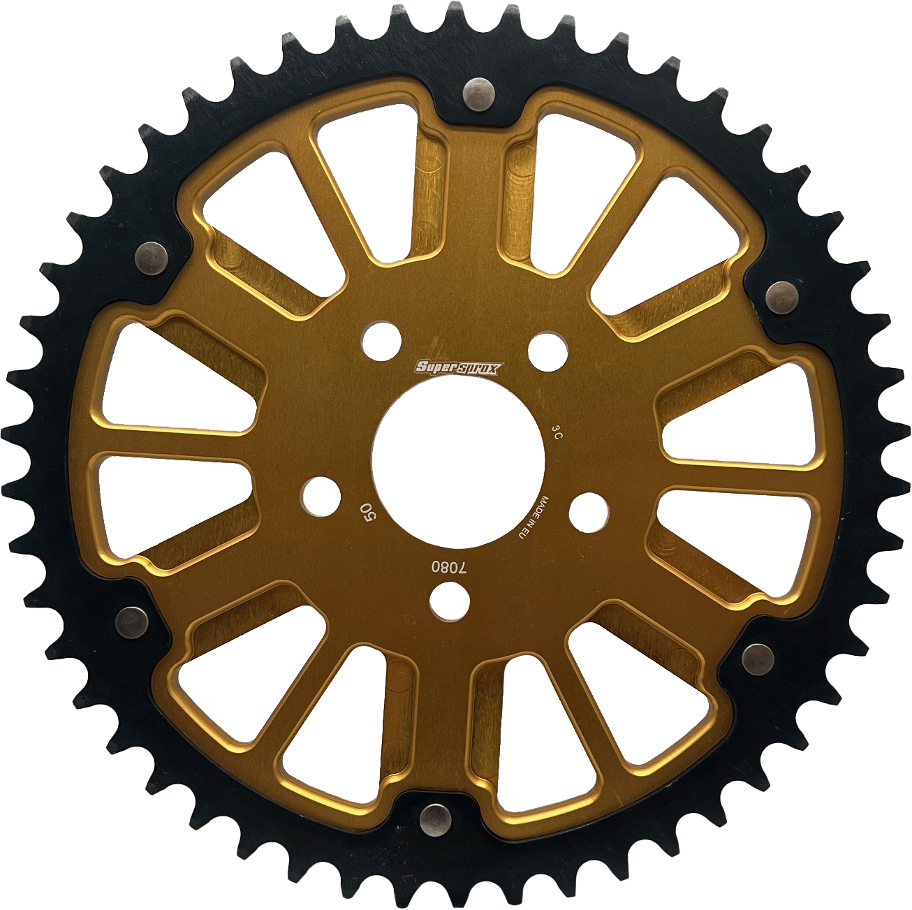Stealth 49t Rear Sprocket Gld Alum Car  Blk Steel Teeth