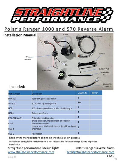 Automatic Backup Beeper Kit Pol