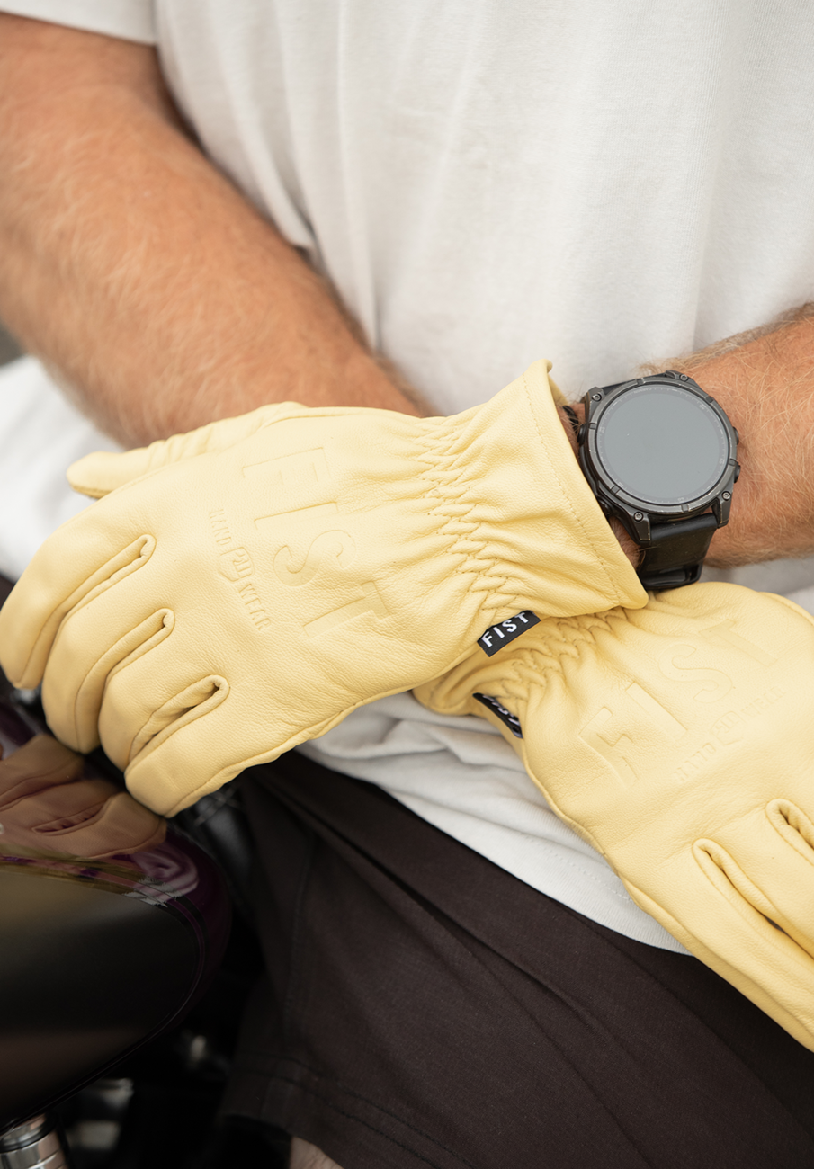FIST HANDWEAR The Rig Road Leather Gloves - Yellow - XL F-GR-01325-XL