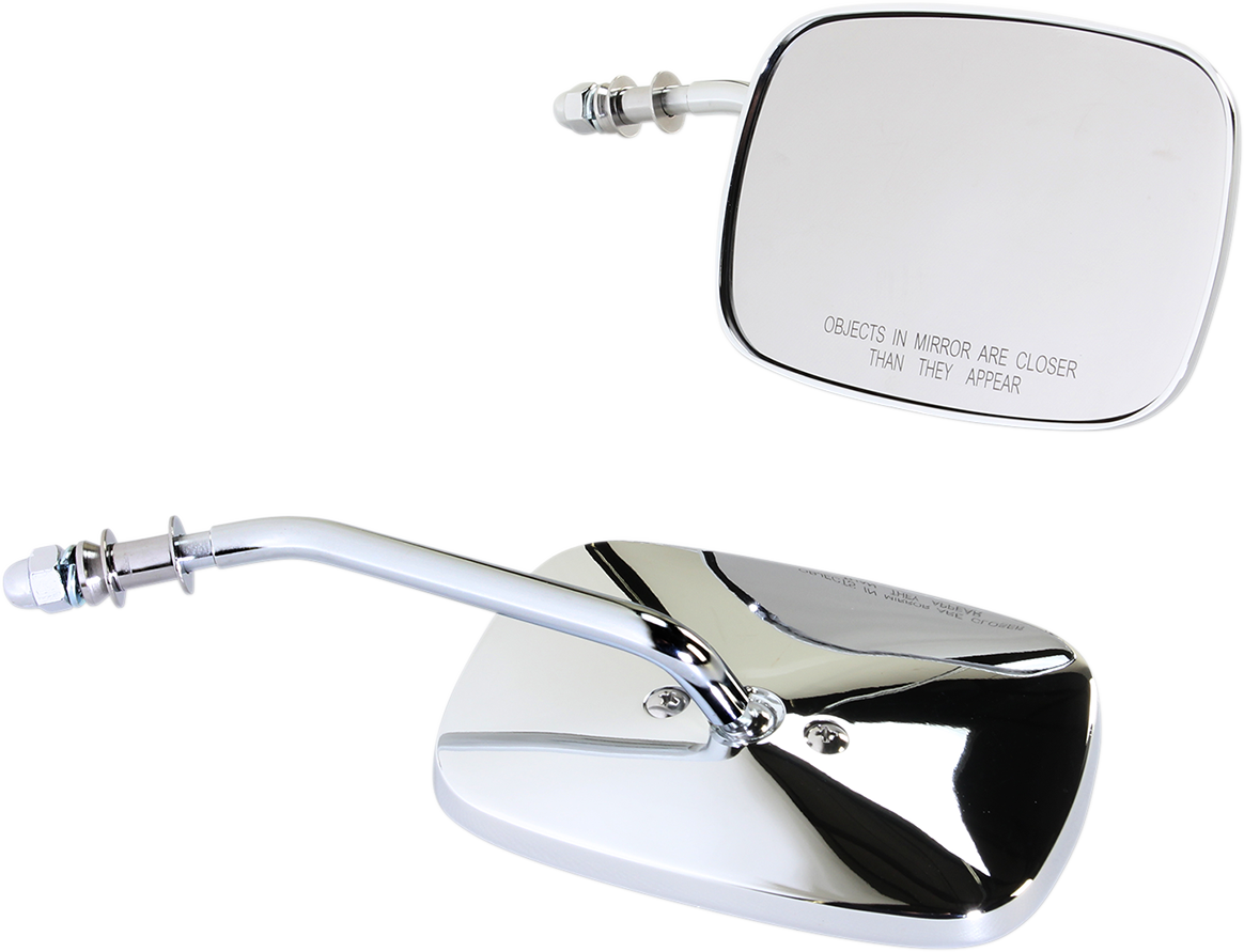 DRAG SPECIALTIES Mirrors - OEM - Side View - Rectangle - Chrome - Short - Pair 60-0012/13X