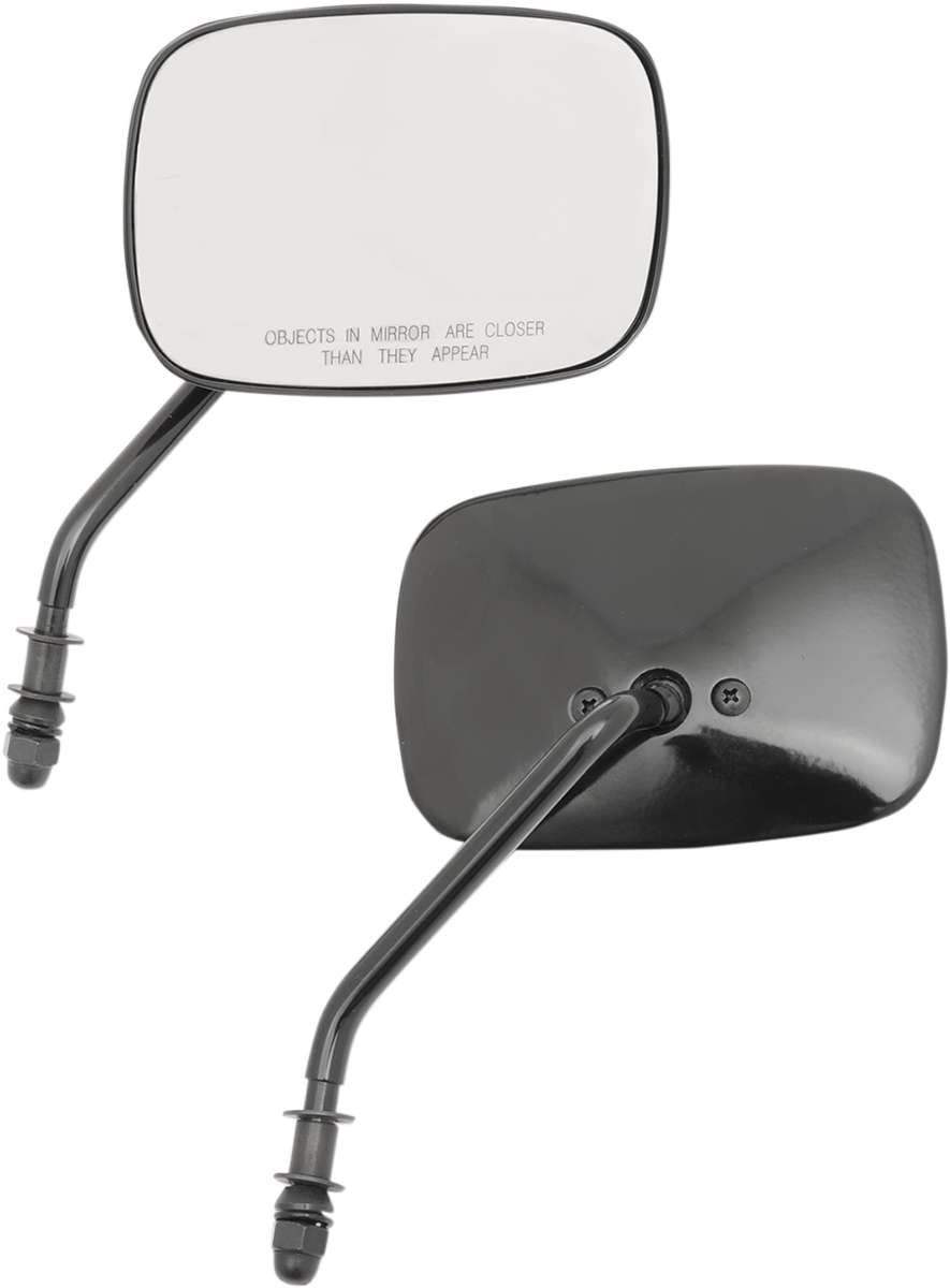 DRAG SPECIALTIES Mirrors - OEM - Side View - Rectangle - Black - Short - Pair 60-0012/13GBX