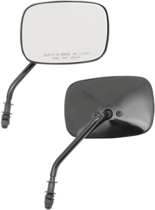 DRAG SPECIALTIES Mirrors - OEM - Side View - Rectangle - Black - Short - Pair 60-0012/13GBX