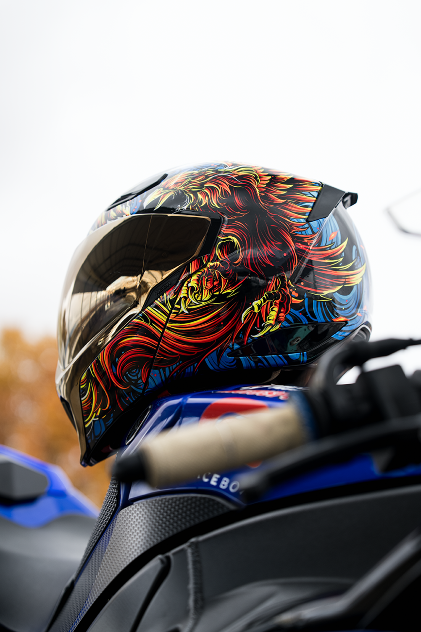 ICON Threshold™ Modular Helmet - Burn Birdie Burn - Blue - XS 0100-2721