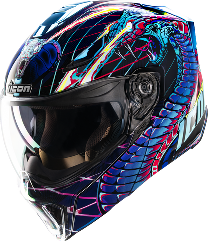 ICON Threshold™ Modular Helmet - Synthwave Lazer Cobra - Blue - Small 0100-2729