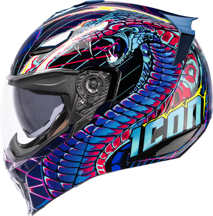 ICON Threshold™ Modular Helmet - Synthwave Lazer Cobra - Blue - 3XL 0100-2734