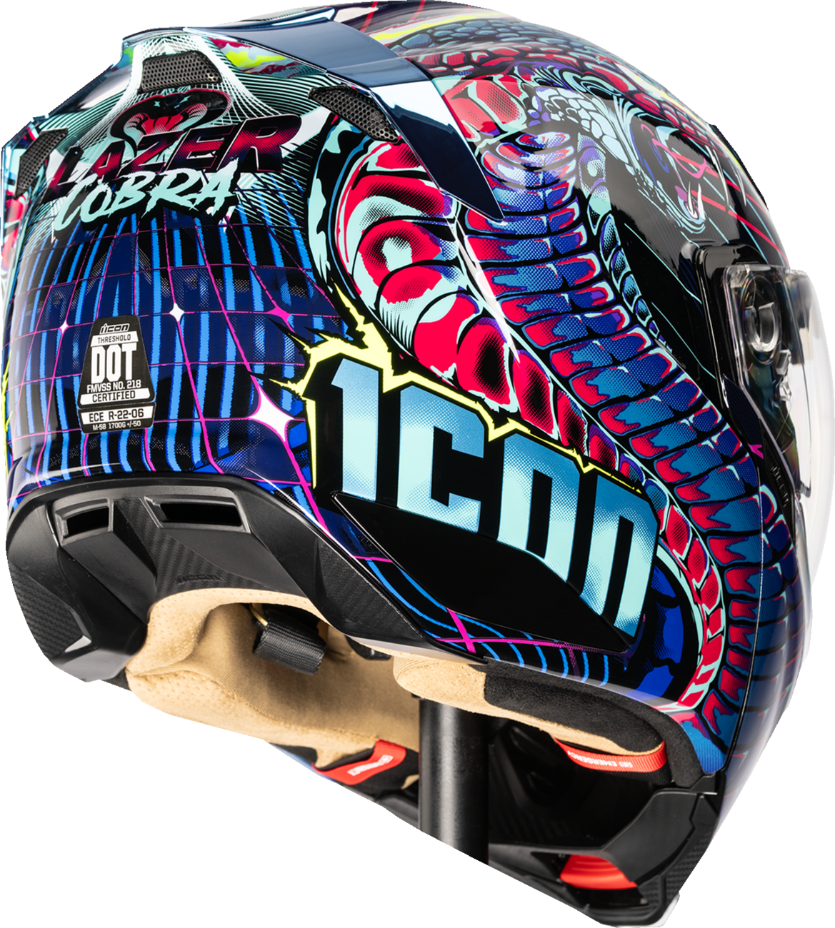ICON Threshold™ Modular Helmet - Synthwave Lazer Cobra - Blue - 3XL 0100-2734