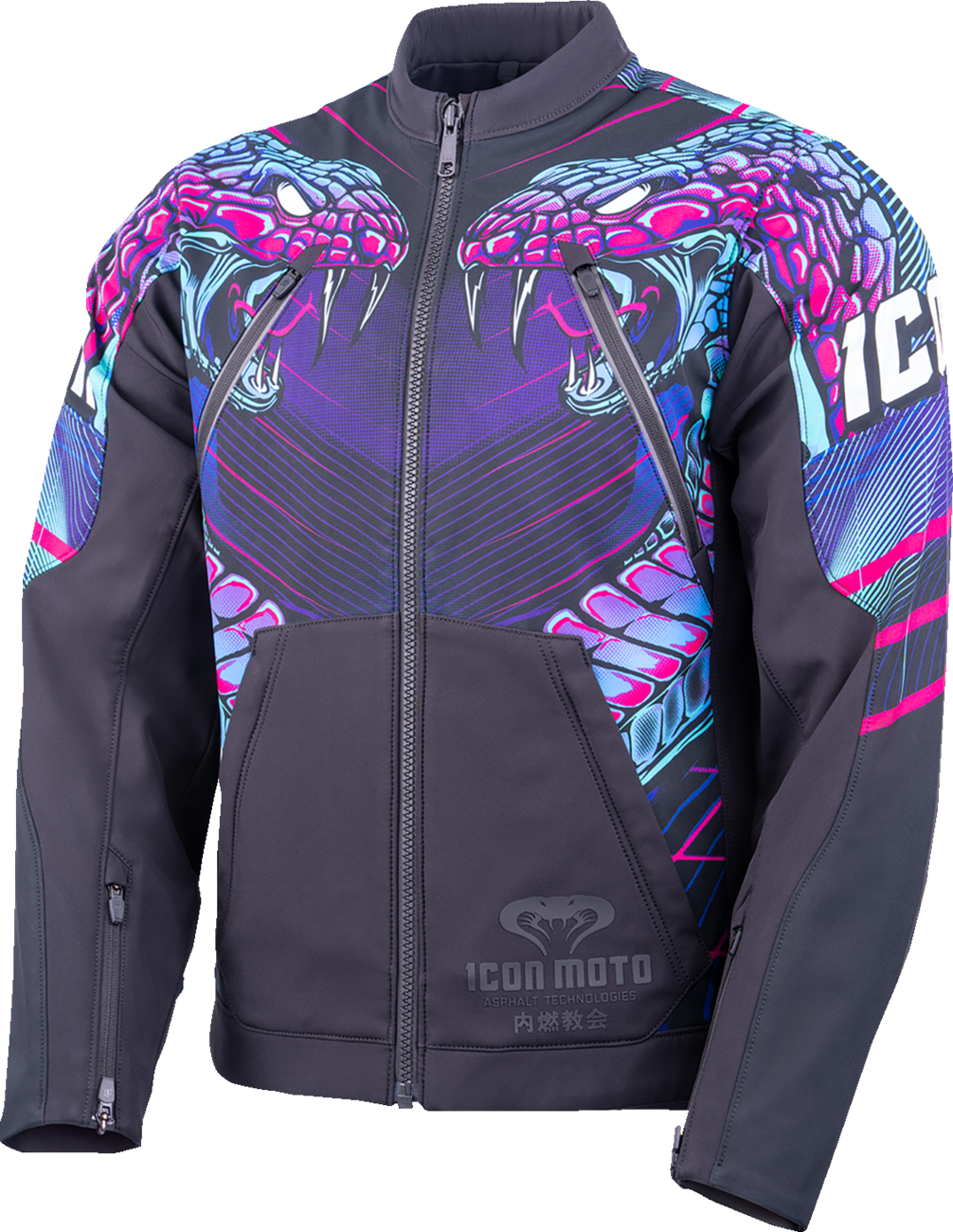 ICON Synthwave Merc3 Lazer Cobra™ Jacket - Black - 2XL 2820-7784