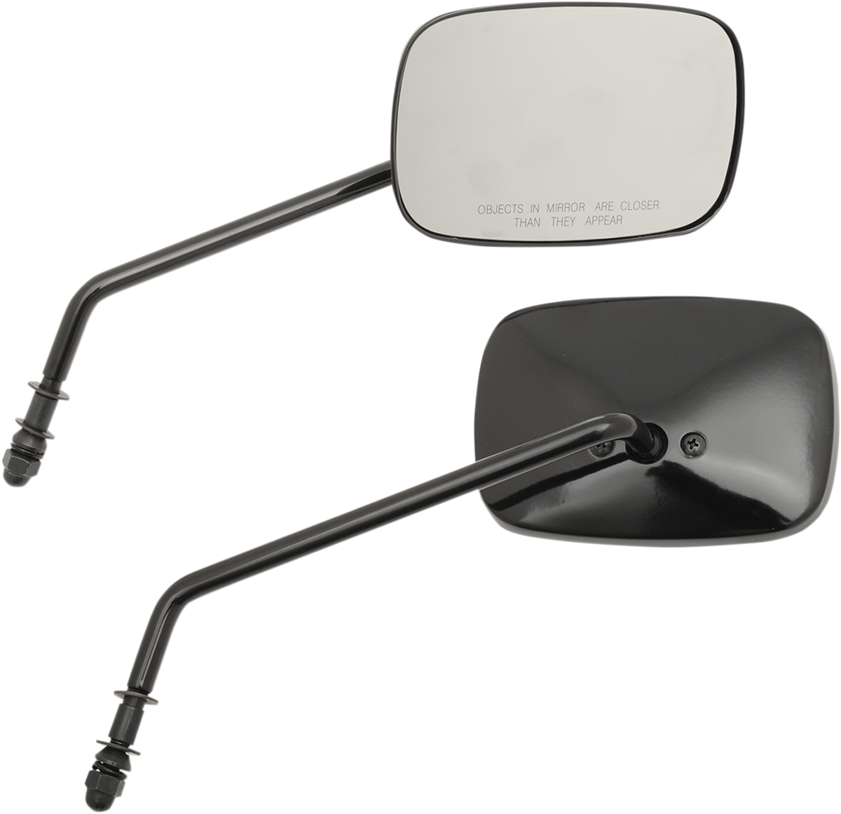 DRAG SPECIALTIES Mirrors - OEM - Side View - Rectangle - Black - Long - Pair 60-0014/15GBX