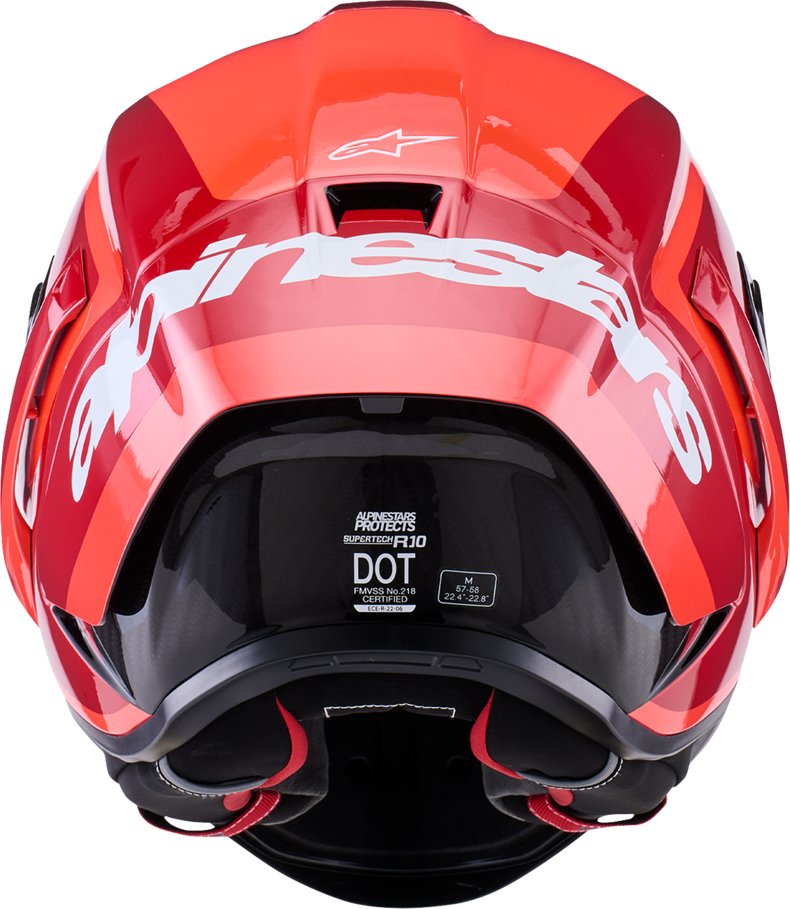 ALPINESTARS Supretech R10 Helmet - 22.06 - Arius - Gloss - Black/White/Double Red - Small 8203926-1683-S